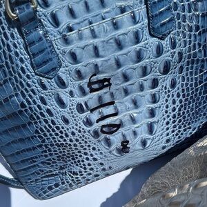Blue Crocodile Embossed Women's Bag